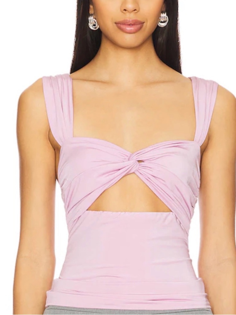 Women's Twist Front Cutout Camisole - Pink